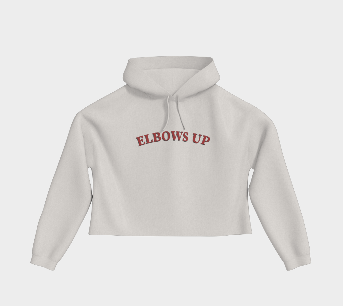 Elbows Up Cropped Pullover Hoodie