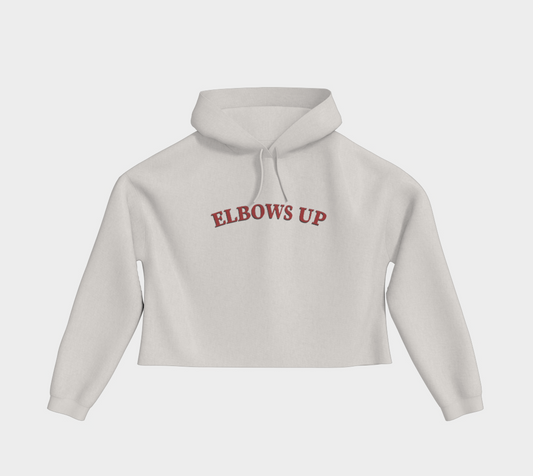 Elbows Up Cropped Pullover Hoodie