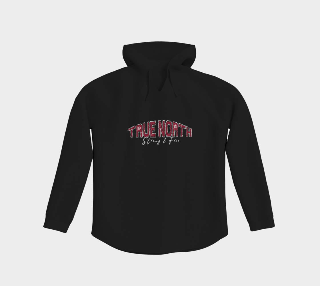 True North Strong and Free Light Pullover Hoodie Light Outline