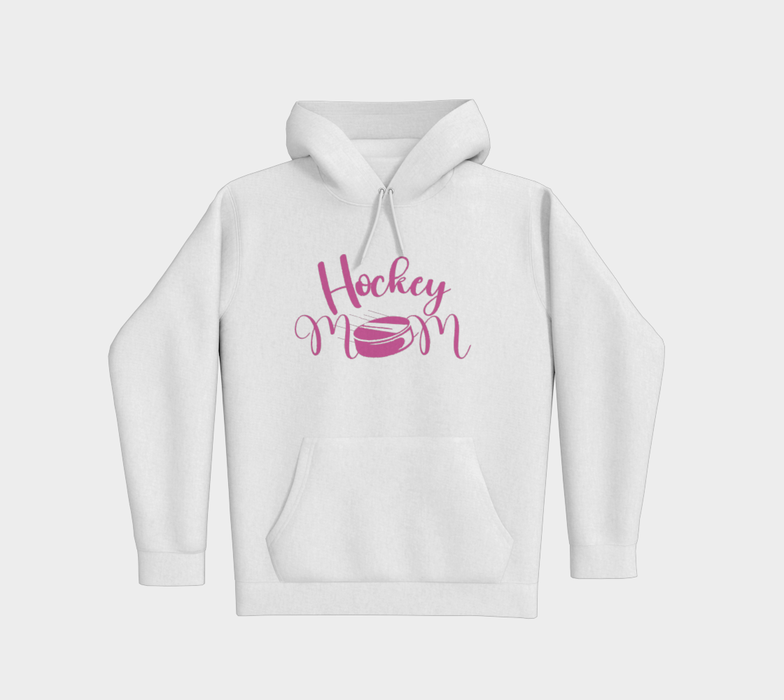 Hockey Mom Premium Pullover Hoodie Pink Logo