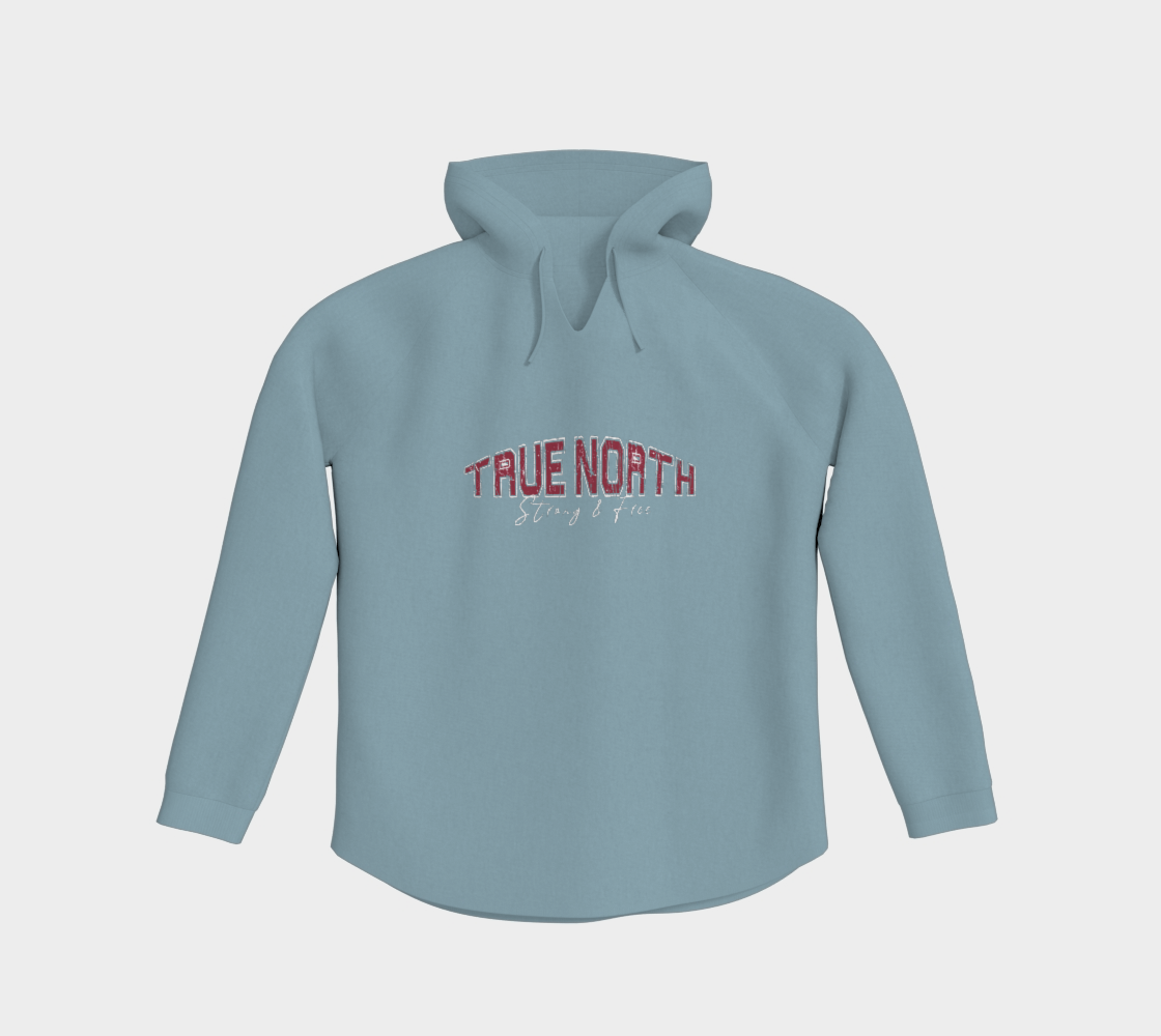 True North Strong and Free Light Pullover Hoodie Light Outline