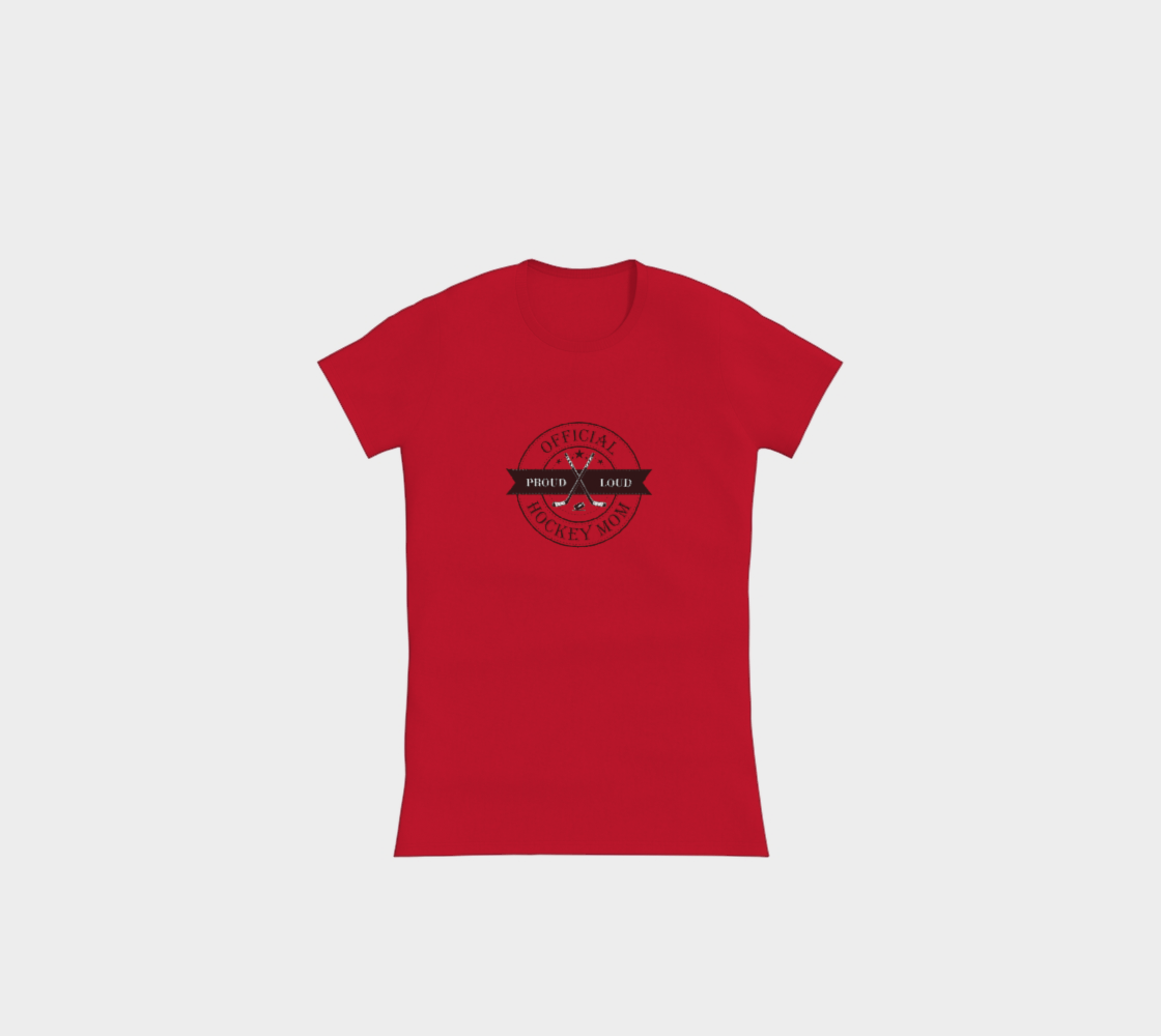 Official Hockey Mom Slimline T-Shirt Black Logo