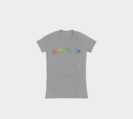 Elbows Up Never 51 PRIDE Slimline T-Shirt