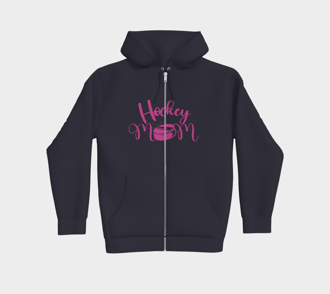 Hockey Mom Premium Zip Up Hoodie Pink Logo