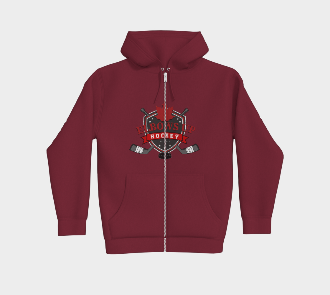 Elbows Up Hockey Premium Zip Up Hoodie