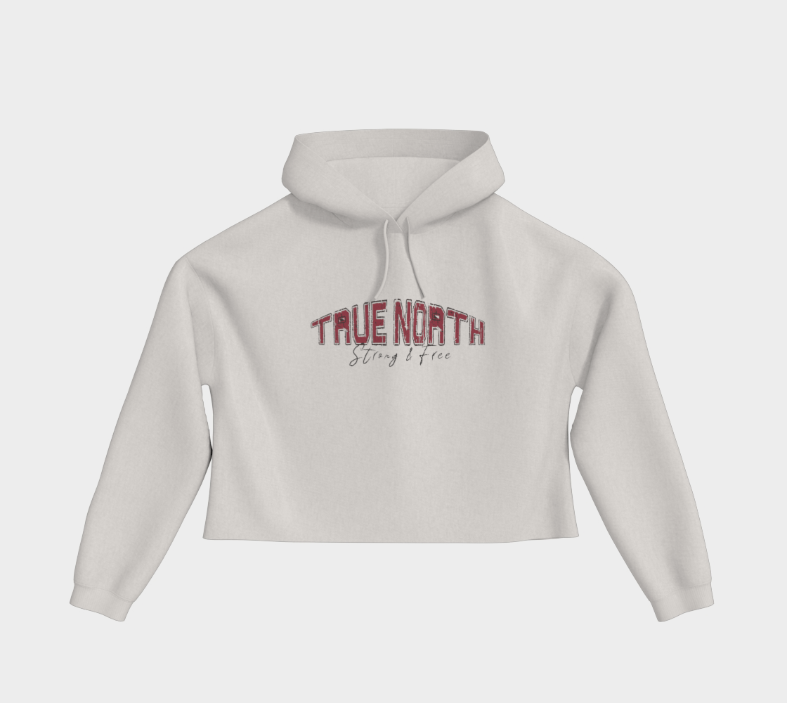 True North Strong and Free Cropped Hoodie Dark Outline