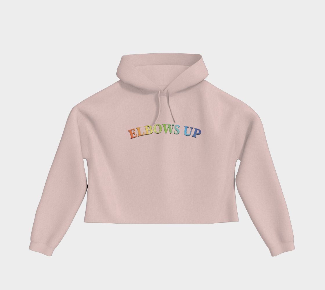 Elbows Up Never 51 PRIDE Cropped Hoodie