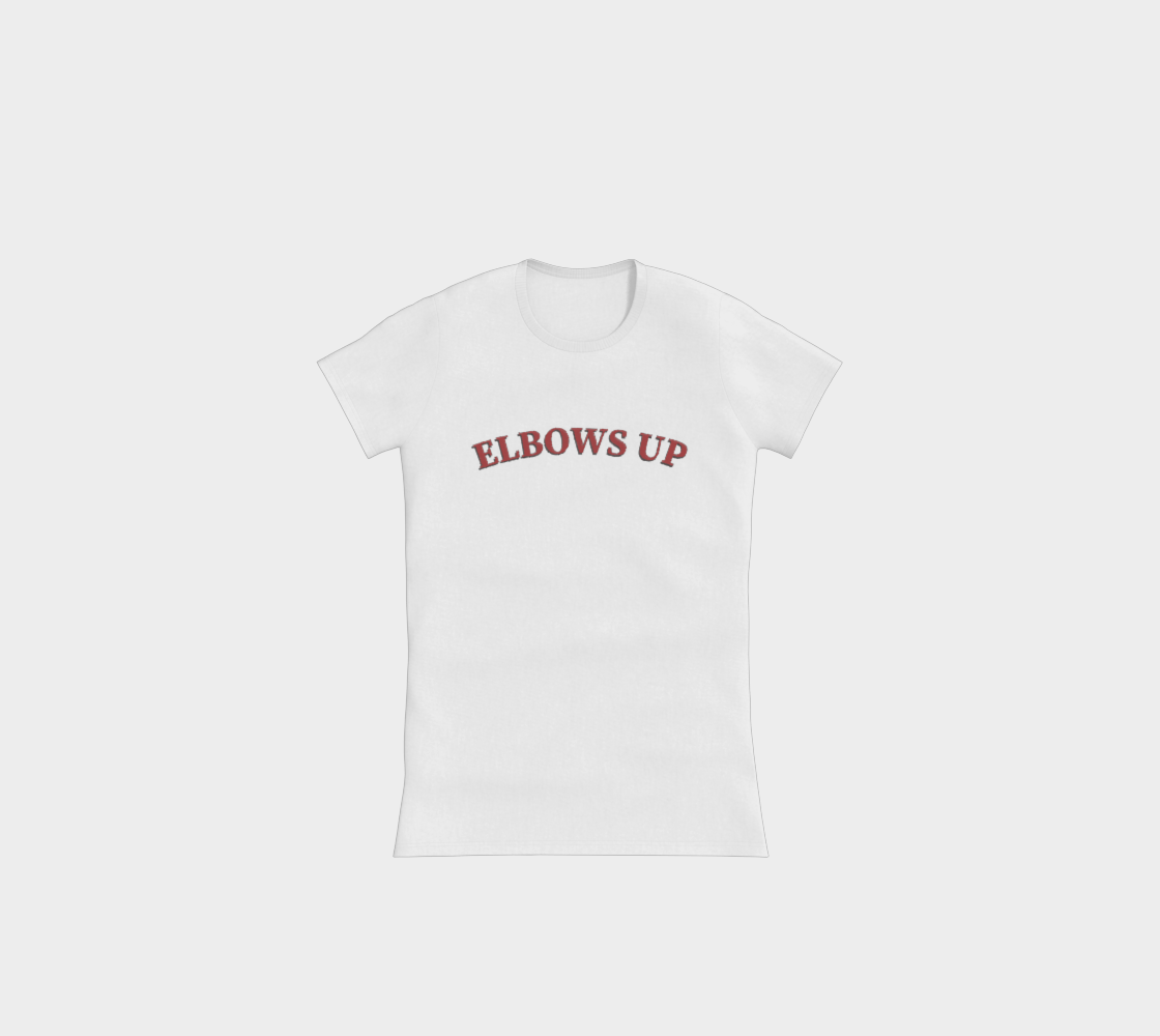 Elbows Up Leaf Front and Back Slimline T-Shirt