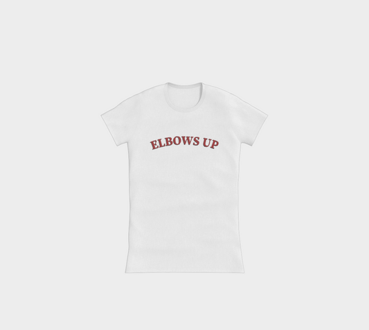 Elbows Up Leaf Front and Back Slimline T-Shirt