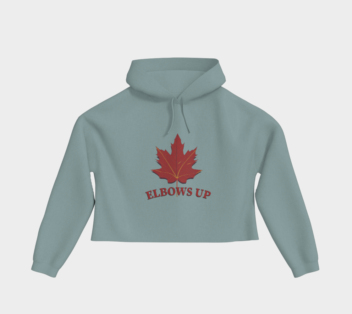 Elbows Up Leaf Cropped Hoodie