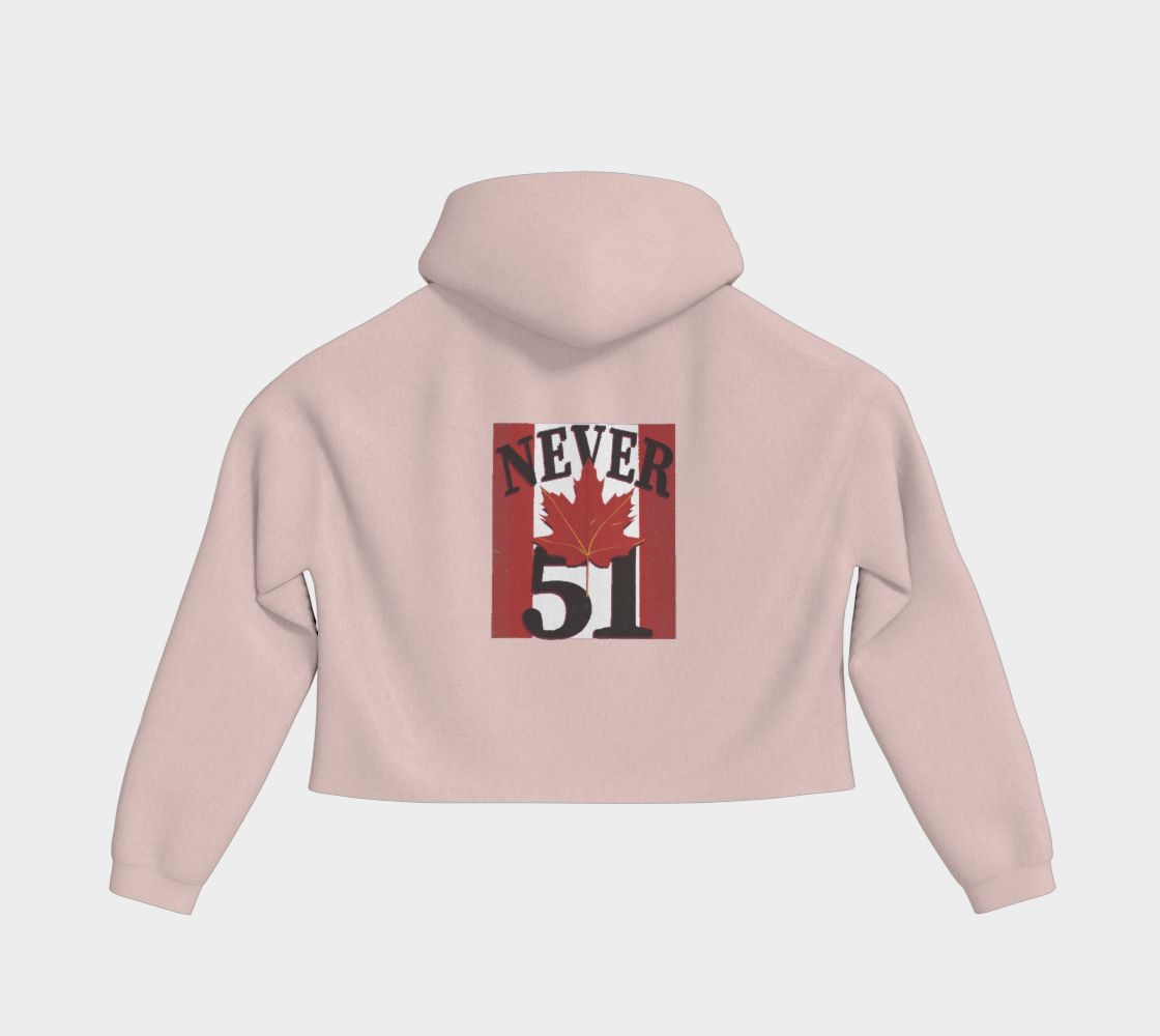 Elbows Up Never 51 Cropped Pullover Hoodie