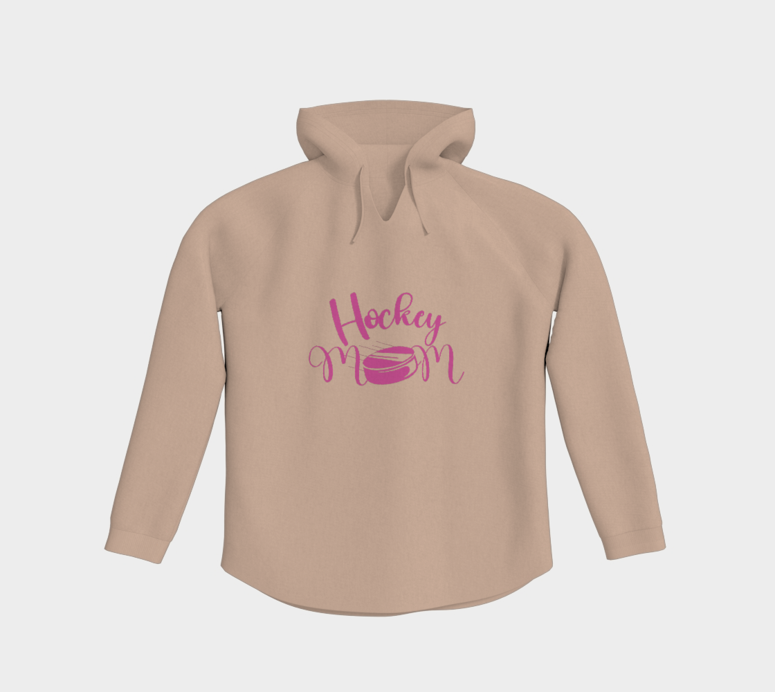 Hockey Mom Light Pullover Hoodie Pink Logo