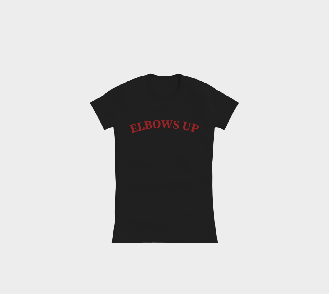Elbows Up Leaf Front and Back Slimline T-Shirt