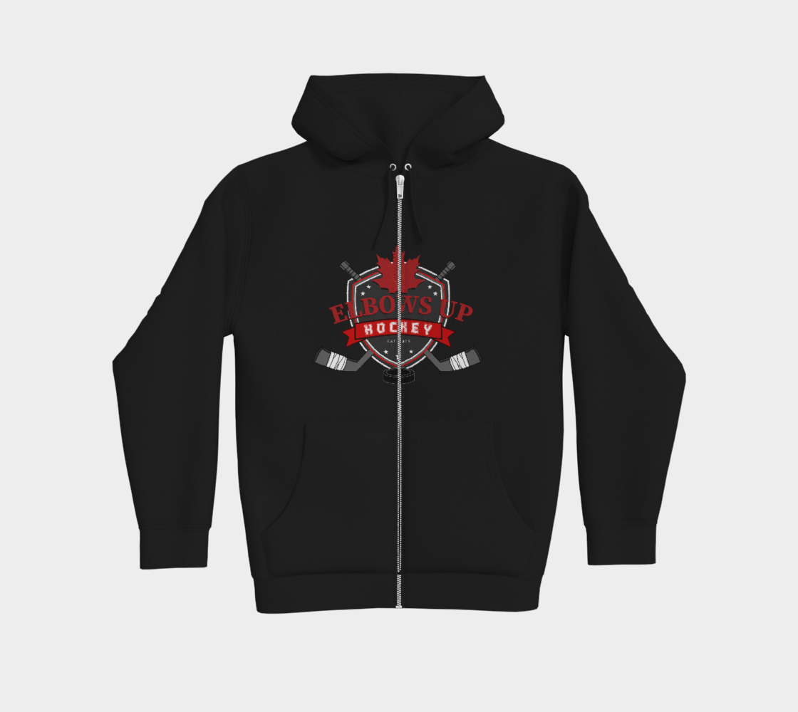 Elbows Up Hockey Premium Zip Up Hoodie