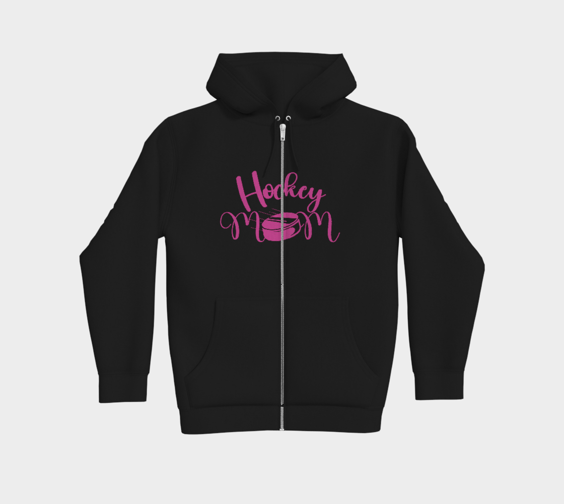 Hockey Mom Premium Zip Up Hoodie Pink Logo
