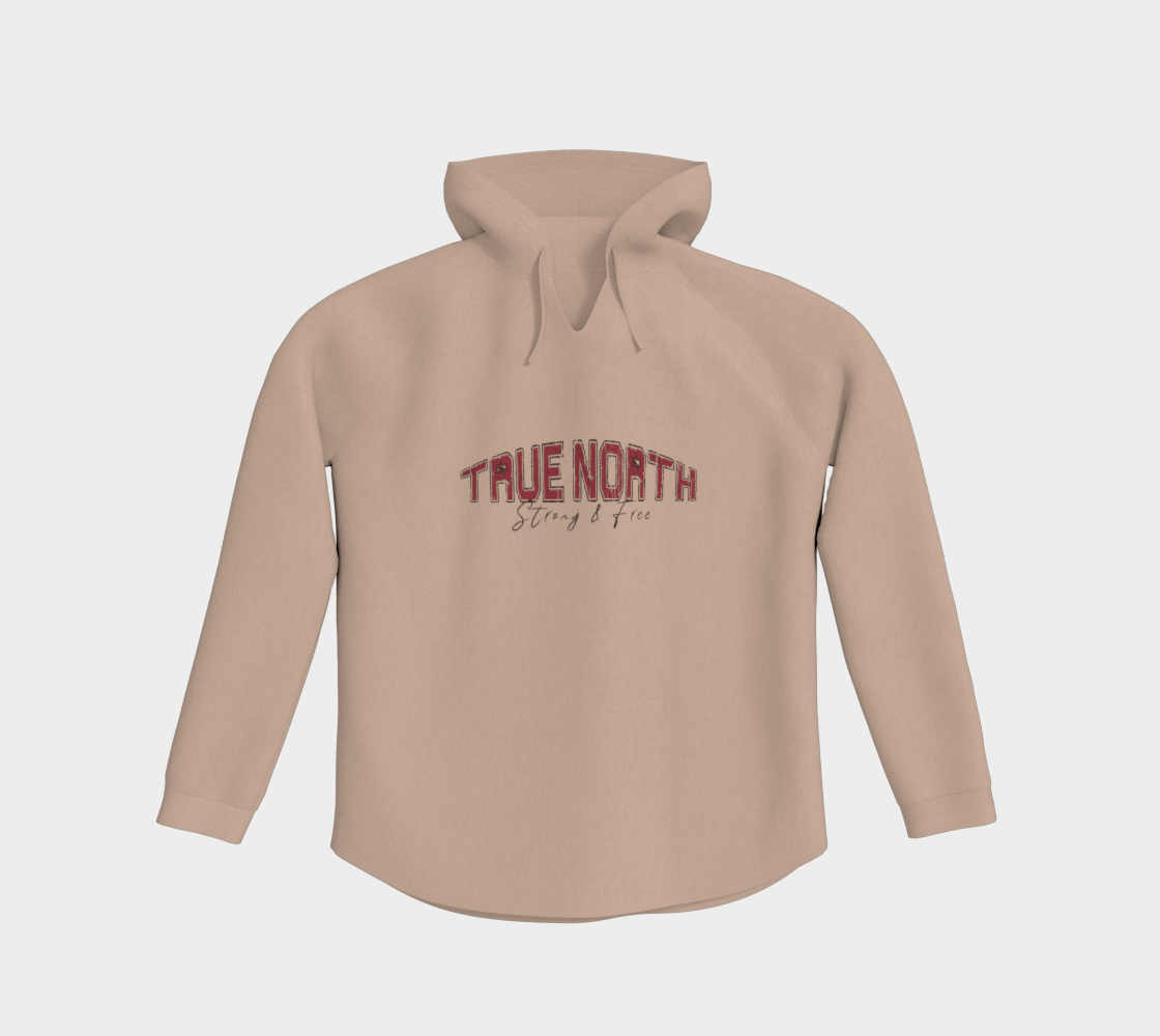 True North Strong and Free Light Pullover Hoodie Dark Outline