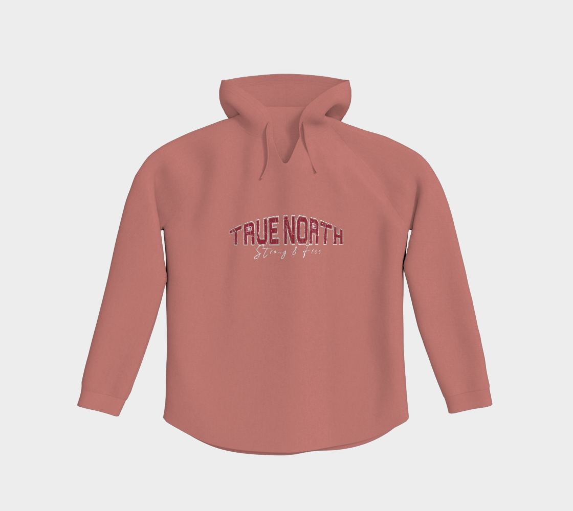 True North Strong and Free Light Pullover Hoodie Light Outline