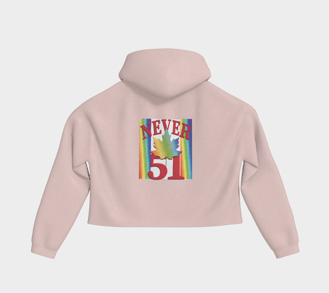Elbows Up Never 51 PRIDE Cropped Hoodie