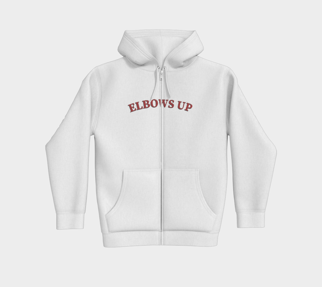 Elbows Up Leaf Front and Back Premium Zip Up Hoodie