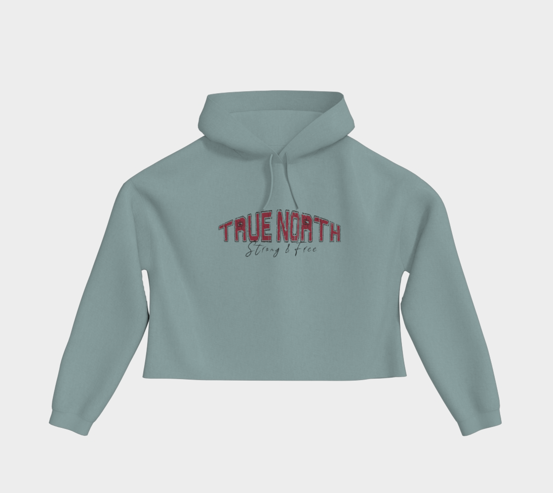 True North Strong and Free Cropped Hoodie Dark Outline