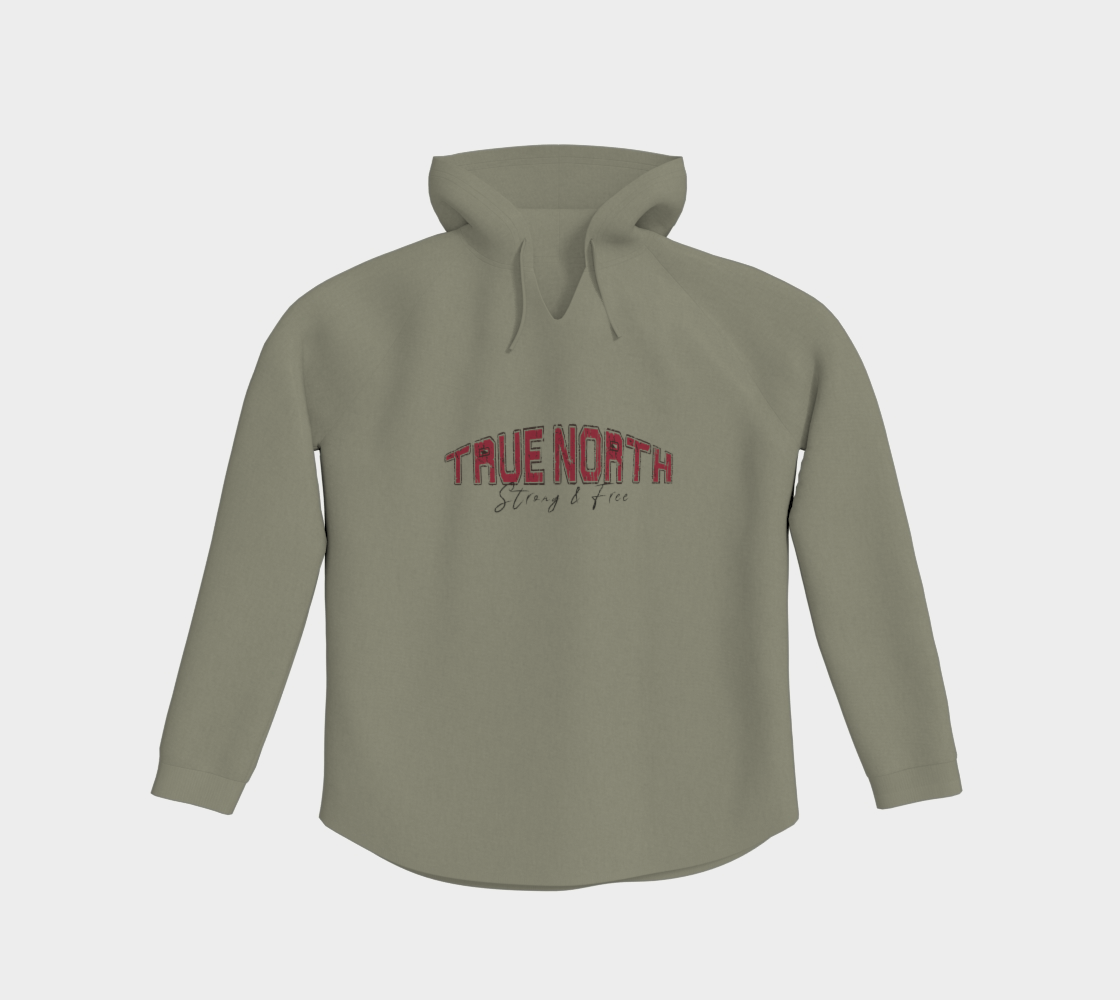 True North Strong and Free Light Pullover Hoodie Dark Outline