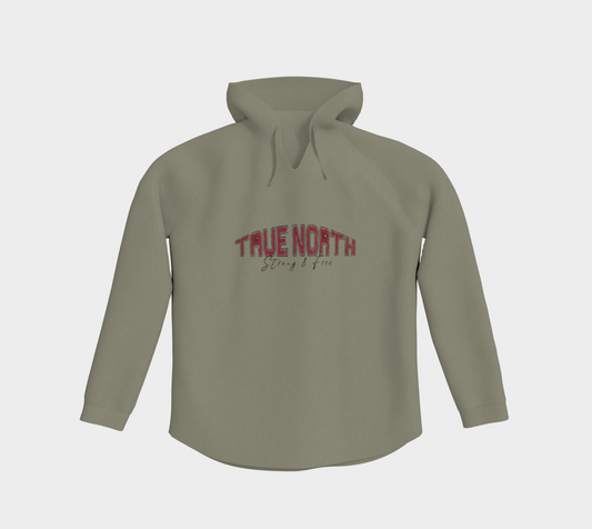 True North Strong and Free Light Pullover Hoodie Dark Outline