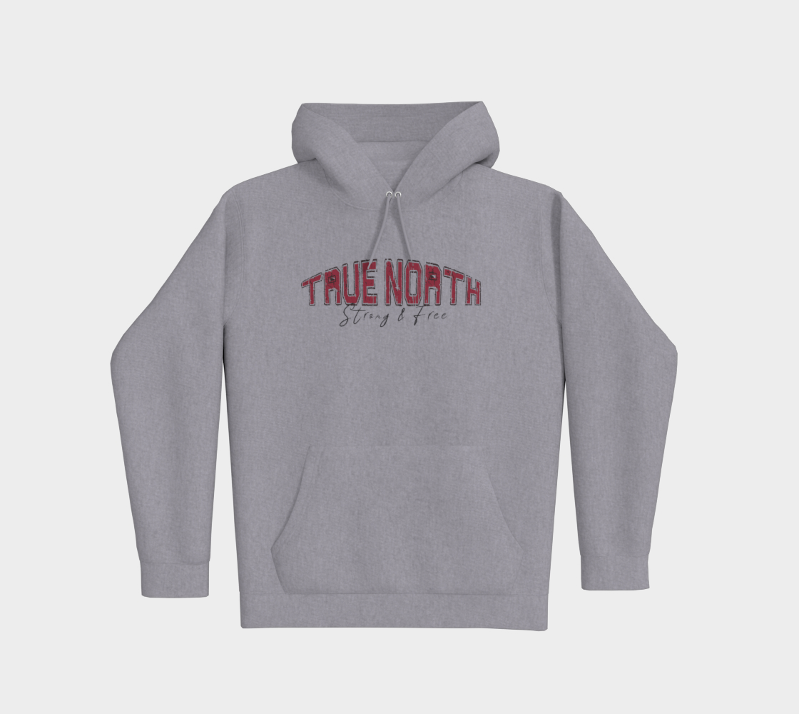 True North Strong and Free Premium Hoodie Dark Outline